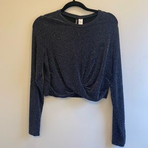 Sparkly long sleeve crop top